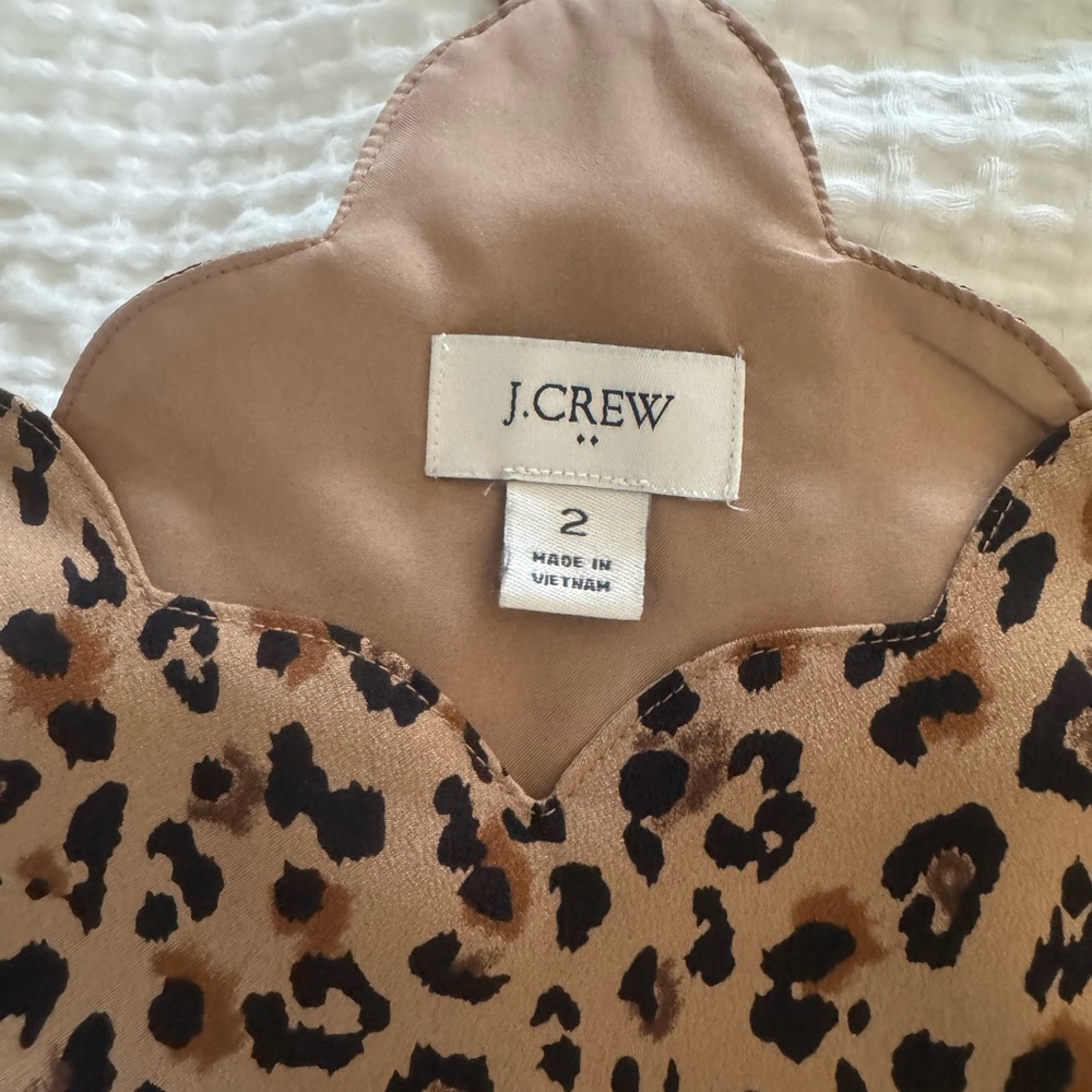 J.Crew Tan and Black Leopard Print Blouse